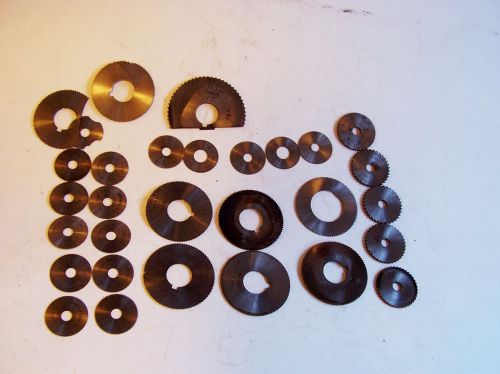 MIXED LOT OF 26 METAL LATHE SMALL CUTTING BLADES,DIFFERENT SIZES, USED, NO RES