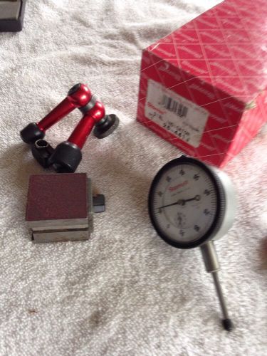 STARRETT NO. 25-441J DIAL INDICATOR WITH 1.000&#034; RANGE 2+1/4 IN DIAL WITH STAND