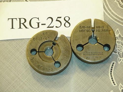 Thread Ring Gage Set 3/8-46 NS GO &amp; NOGO TRG-258