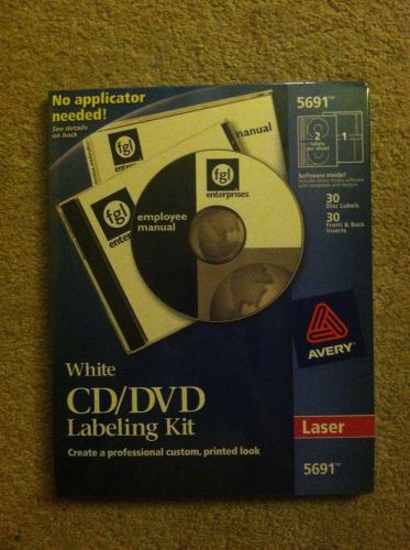 AVERY 5691 CD/DVD LABELING KIT 30 DISC LABELS &amp; 30 CD/DVD CASE INSERTS-LASER