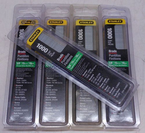 5 boxes stanley 5/8&#034; 15mm brads 18ga nails 1000/box (5000) #swk-bn0625 for sale