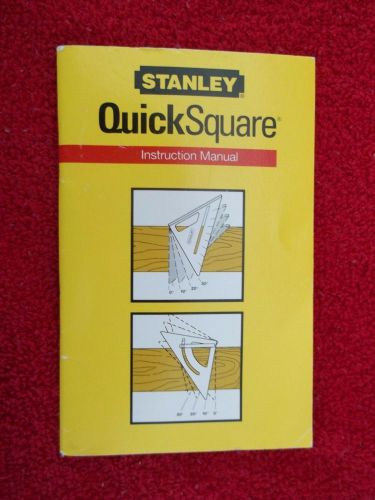 Stanley Quick Square Instruction Manual