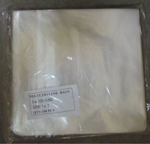 100 Clear 7 x 7 Poly Bags 2 Mil Flat Open Top - Free Shipping!
