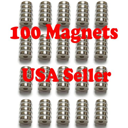 100 Magnet Strongest N50 Round Neodymium Ring 15x4mm Hole rare earth Countersunk