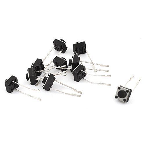 10 pcs 2pin momentary tactile tact push button switch black 6x6x5mm for sale