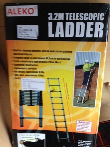 Aleko tl-10 portable 10.5&#039; aluminum telescoping ladder for sale