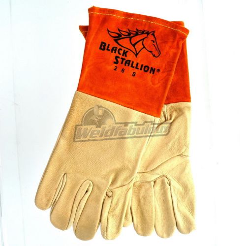 Revco Black Stallion 26 Long Cuff Grain Pigskin MIG Welding Gloves, Small