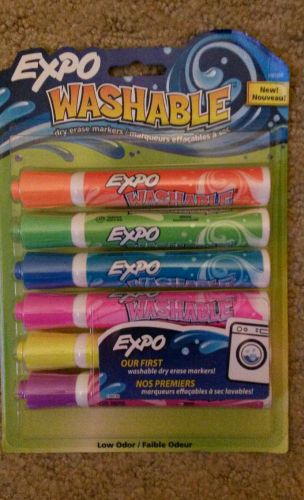 6 Expo Washable Low Odor Bullet Tip Dry Erase Markers (1761209)