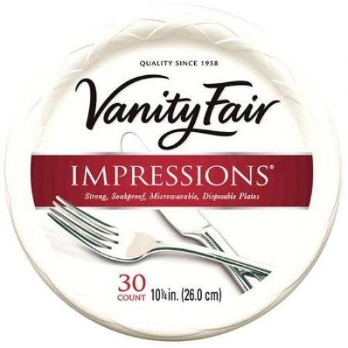 Vanity Fair Impressions 10 1/4 inch Disposable Plates, 30 count