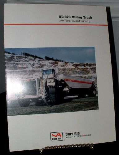 Unit Rig Terex BD-270 Mining Truck 270 Tons Ad Brochure - 8 Pages - Excellent