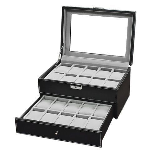 Watch Box Large Display Jewelry Case Organizer Collections Accessories Bracelet