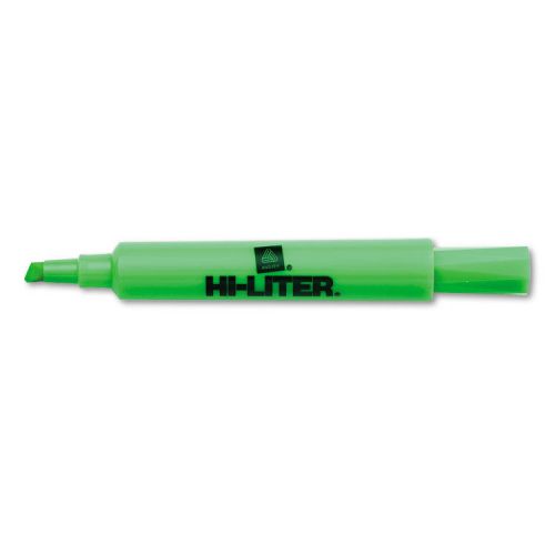 &#034;HI-LITER Desk Style Highlighter, Chisel Tip, Fluorescent Green Ink, 12/pack&#034;