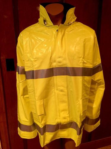 Tingley electra flame retardant j42122  rain jacket hood florescent yellow sz l for sale