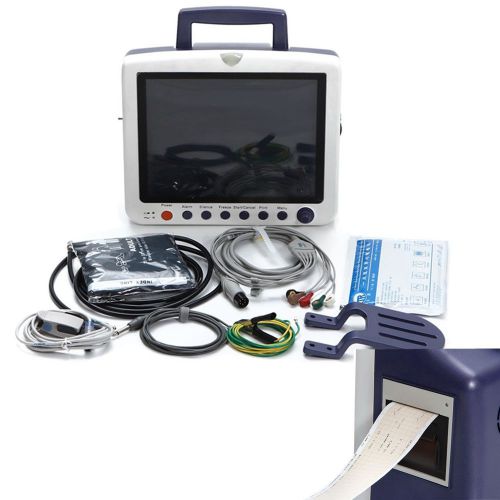 FDA 12.1&#034; 6-parameter ICU CCU Holter Patient Monitor EKG ECG/NIBP/SPO2 +printer