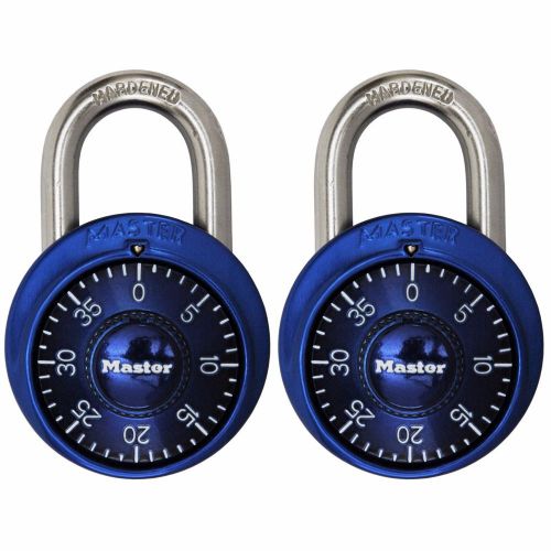 Master lock 1530t combination padlock, bright metallic, 2-pack 1combo new blue for sale