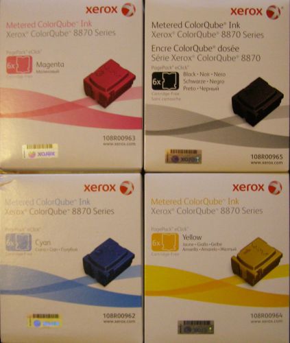 GENUINE XEROX SET 8870 INK METERED 108R00962 108R00963 108R00964 108R00965