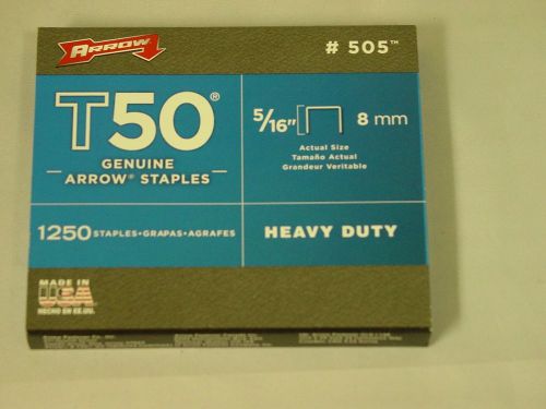 Arrow T50 5/16&#034; 8mm # 505 Staples 1250 staples
