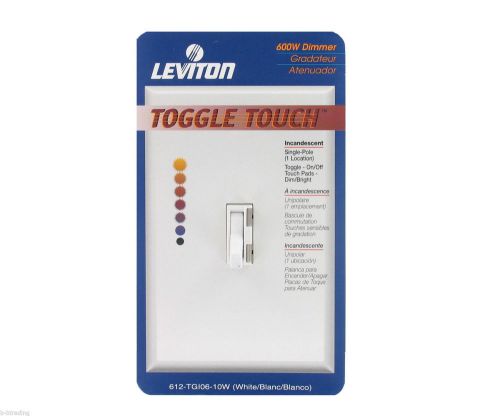 Leviton 612-TGI06-10W Toggle Touch Dimmer 600W - White