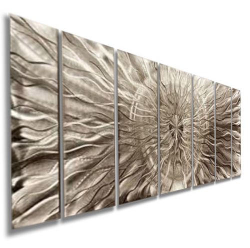 Contemporary Silver Metal Wall Art Sculpture - Eye Of The Storm - Jon Allen