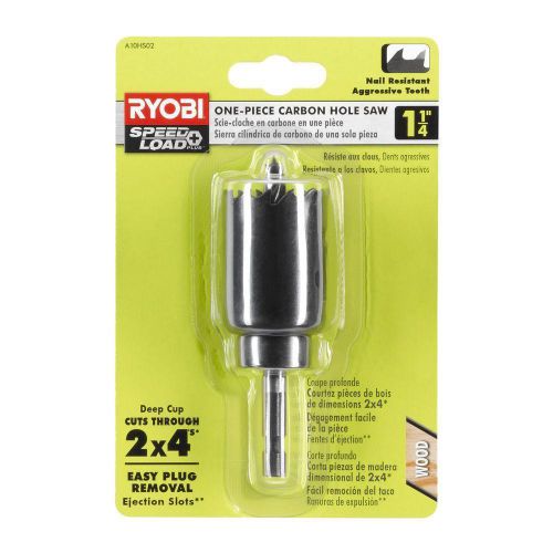 Ryobi 1-1/4 in. Carbon Hole Saw, Aggressive Tooth Design, Green, Steel, A10HS02