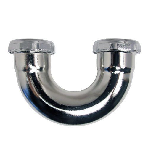 LASCO 03-3445 Low Inlet 20-Gauge J Bend for P Trap  1 1/2-Inch  Chrome Plated Br