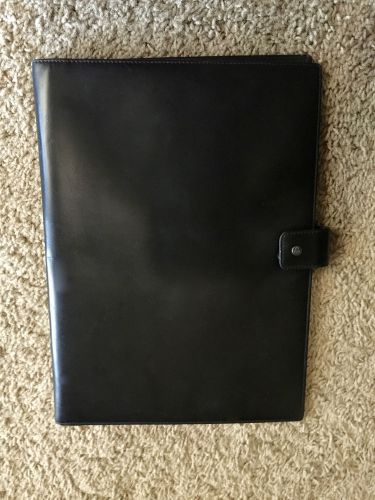 Genuine School Work Leather Black Envelope Writing Pad Snap Closure Very Nice