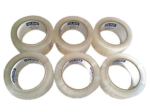Uline Thick Packing Tape 3.5 mil Thick 2&#034; x 55 Yd Crystal Clear 6 Rolls (S-447)