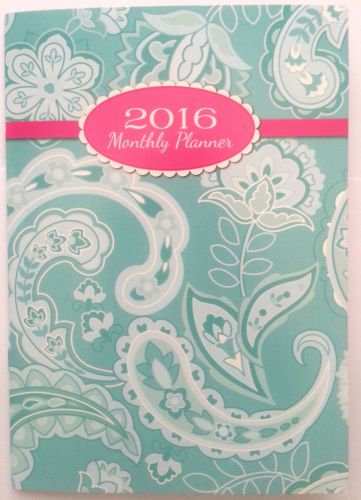 2016 Monthly Page Planner~Calendar~Organizer~Manager~TEAL PAISLEY~Moms~