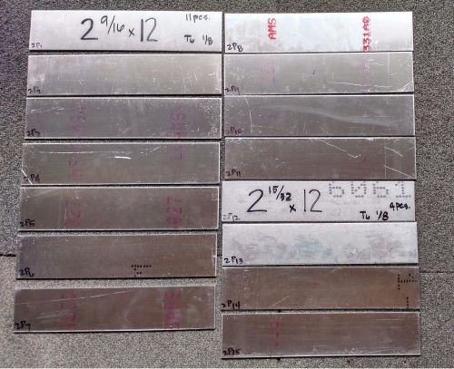 Lot 2p  15 pcs  aluminum plate 1/8 all 12&#034; long sheet t6  .125  1/8” thk for sale