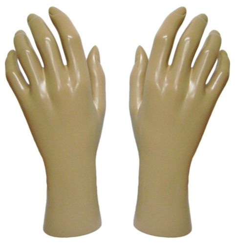 MN-HandsF PAIR OF FLESHTONE LEFT &amp; RIGHT Female Mannequin Hands (FLESHTONE ONLY)