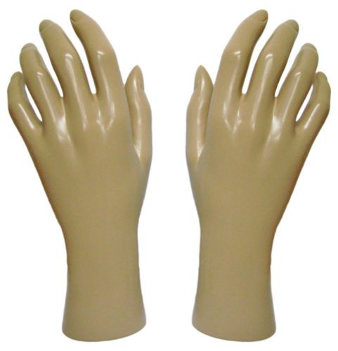 MN-HandsF PAIR OF FLESHTONE LEFT &amp; RIGHT Female Mannequin Hands (FLESHTONE ONLY)