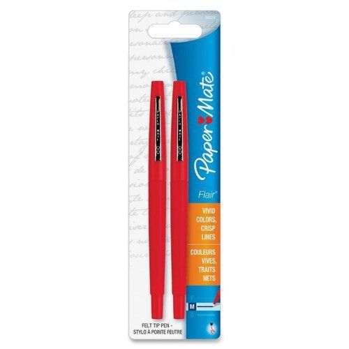 Paper Mate 8422452PP Flair Porous Felt Tip Pens, Medium Point, Red