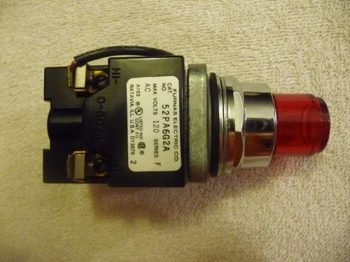 FURNAS 52PA6G2A RED SWITCH PUSH TO TEST PILOT LIGHT TRANSFORMER TYPE 120 VAC