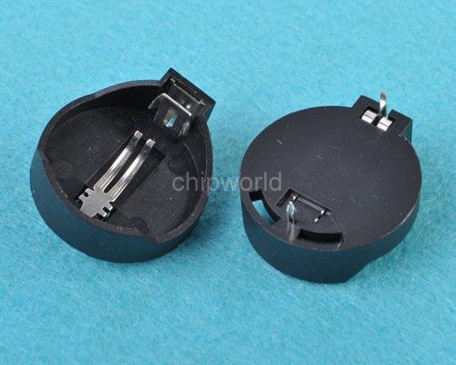 1PCS CR2025 CR2032 Button Coin Cell Battery Socket Holder Case Black Color