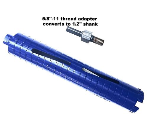 3&#034; dry core bit with adapter 5/8”-11 arbor to 1/2” shank electric hand drill for sale