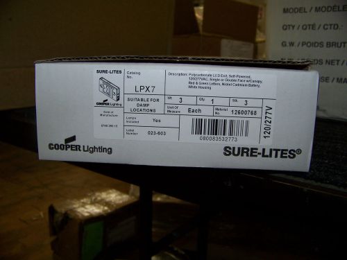 Sure-Lites Exit/Emergency Lighting Polycarbonate LED Exit Sign 120/277 V LPX7