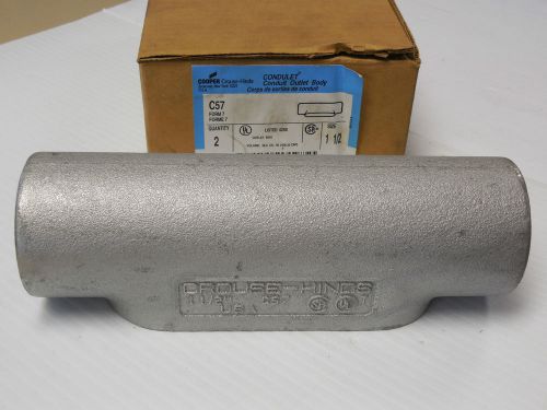 New cooper crouse hinds condulet conduit outlet body c57 1-1/2&#034; for sale