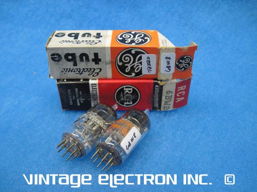 Lot of (2) nos 6bw8 vacuum tubes - rca/ge - usa - 1960&#039;s (tested, free shipping) for sale