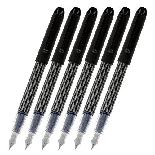 6 PACK: Pilot Varsity Disposable Fountain Pens, Black Ink, Single Pen (90010)