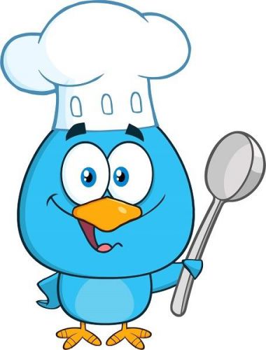 30 Custom Blue Bird With Spoon Personalized Address Labels