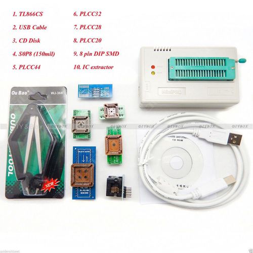 Programmer tl866cs usb eprom flash bios 7 adapters socket extractor for 13000 ic for sale