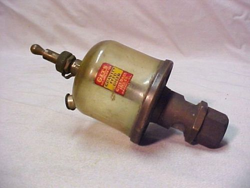 VINTAGE BRASS HIT AND MISS GITS GRAVITY FEED CYLINDER DRIP OILER CUSHMAN