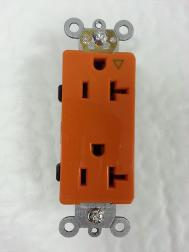 (10 pc) Isolated Ground Orange Decorator Duplex Receptacle Industrial Decora 20A