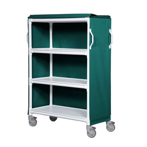3 shelf linen cart - 46&#034; x 20&#034; shelves - mesh teal             1 ea for sale