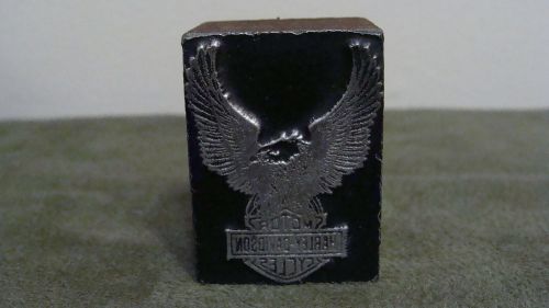 Rare Vintage Harley Davidson Motorcycle Eagle Logo Small Printing Type Block