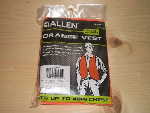 Allen Orange Safety Vest - One Size Fit Most - New