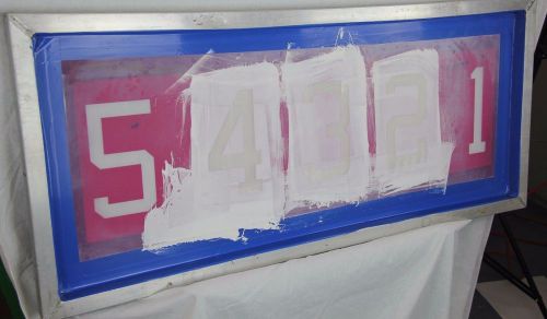 *AS IS* 43&#034;x19&#034; Screen Printing Numbers Screen 6&#034;x4&#034; Block Numbers Fill