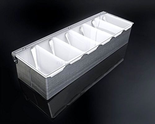 Condiment dispenser 6 compartments chilled server caddy food tray salad bar new for sale