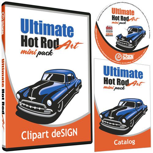 Hot rod clipart-vinyl cutter plotter images-eps vector clip art cd for sale