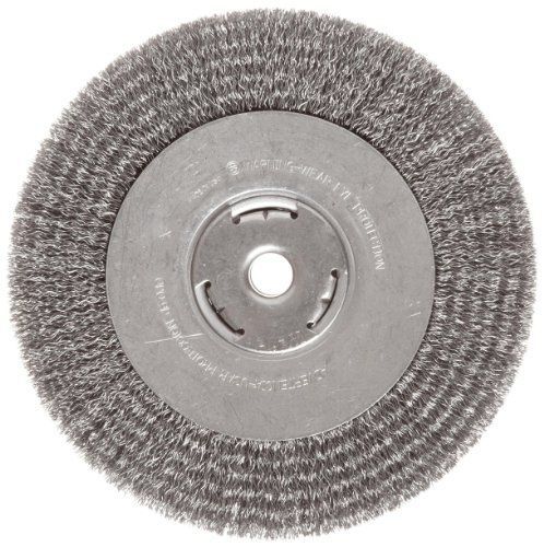 Weiler Vortec Pro Wide Face Wire Wheel Brush, Round Hole, Carbon Steel, Crimped